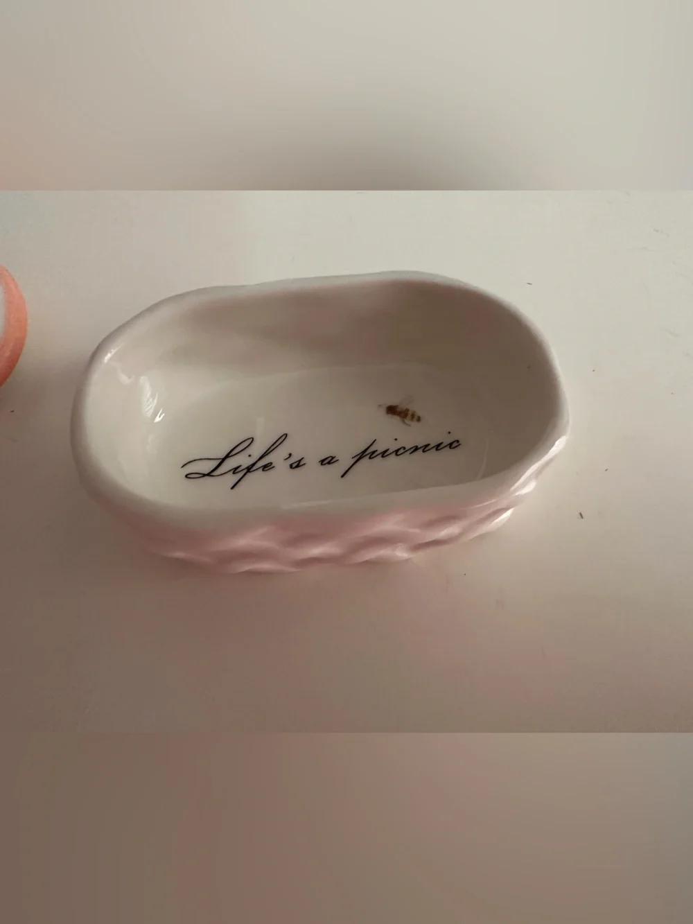 Anthropologie Tiny Stoneware Trinket Box Picnic Basket NWT